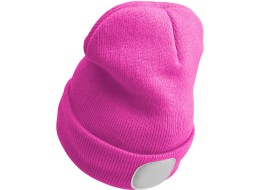 Mütze mit Stirnlampe 180 lm, wiederaufladbar, USB, Einheitsgröße, Baumwolle/PE, rosa