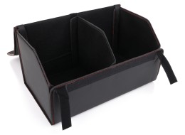 Kofferraum-Organizer CAR COMPACT LEATHER L, 2 Fächer, faltbar, mit Deckel