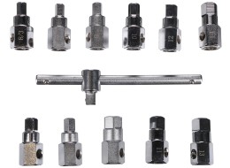 Satz zum Ölablassen MECHANIC OIL DRAIN SET 12, Sechskant + Vierkant, 12-teilig