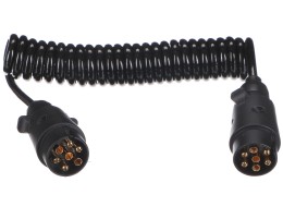 Spiralförmiges Verbindungskabel für Anhängerstecker TRAILER CABLE 3, 7-7polig, 3 m