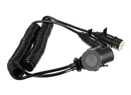 Spiraladapter 15-polig auf 2×7-polige Stecker (S+N) TRAILER CABLE 9, 24V, 3,5m
