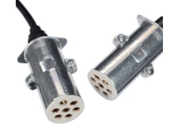 Spiralkabel 7-polig Typ S TRAILER CABLE 12, Metallstecker, 24V, 3,5 m