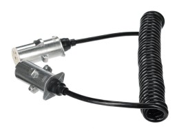 Spiralkabel 7-polig Typ S TRAILER CABLE 12, Metallstecker, 24V, 3,5 m