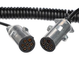 Spiralkabel 7-polig Typ N TRAILER CABLE 13, Metallstecker, 24V, 3,5m