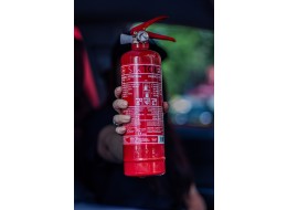 Pulverfeuerlöscher FIRE STOP 1 kg, ABC, Vollmetall, inklusive Metallhalter