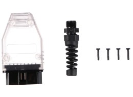 OBD-II-Stecker mit 16 Pins zur Montage eines eigenen Kabels MECHANIC CABLE 30, transparent