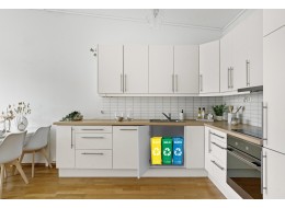 Taschen für Mülltrennung SORT EASY 3 SLIM, 18x30x40 cm, 3 x 22 l, 3 Stk