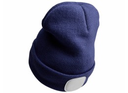 Mütze mit Stirnlampe 180 lm, wiederaufladbar, USB, Einheitsgröße, Baumwolle/PE, blau
