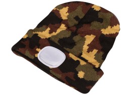 Mütze mit Stirnlampe 180 lm, wiederaufladbar, USB, Einheitsgröße, Baumwolle/PE, camouflage