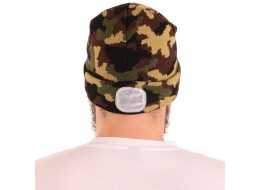 Mütze mit Stirnlampe 180 lm, wiederaufladbar, USB, Einheitsgröße, Baumwolle/PE, camouflage