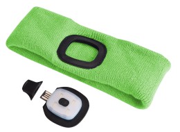 Stirnband mit Stirnlampe 180 lm, wiederaufladbar, USB, Einheitsgröße, Baumwolle/PE, fluoreszierend g