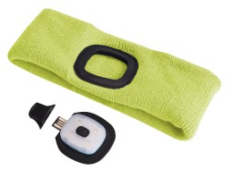 Stirnband mit Stirnlampe 180 lm, wiederaufladbar, USB, Einheitsgröße, Baumwolle/PE, fluoreszierend g