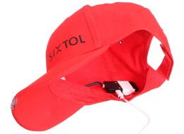 Schirmmütze mit LED-Licht B-CAP 25 lm, wiederaufladbar, USB, Einheitsgröße, rot