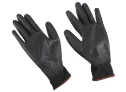 Arbeitshandschuhe aus Polyester, teilbeschichtet mit Polyurethan GLOVE PE-PU 9, schwarz, Größe 9