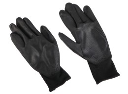Arbeitshandschuhe aus Polyester, halbgetaucht in PU GLOVE PE-PU 10, schwarz, Gr. 10\