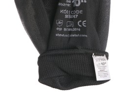 Arbeitshandschuhe aus Polyester, halbgetaucht in PU GLOVE PE-PU 10, schwarz, Gr. 10\