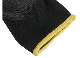 Arbeitshandschuhe aus Polyester, halbgetaucht in PU GLOVE PE-PU 11, schwarz, Gr. 11\
