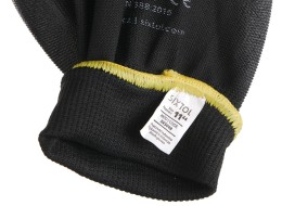 Arbeitshandschuhe aus Polyester, halbgetaucht in Polyurethan GLOVE PE-PU 11, schwarz, Größe 11
