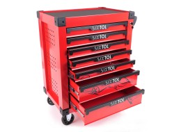 Werkstattwagen für Werkzeug MECHANIC TROLLEY KEVIN RED, 7 Schubladen