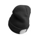 Mütze mit Stirnlampe 180 lm, wiederaufladbar, USB, Einheitsgröße, Baumwolle/PE, schwarz