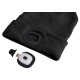 Mütze mit Stirnlampe 180 lm, wiederaufladbar, USB, Einheitsgröße, Baumwolle/PE, schwarz