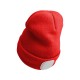 Mütze mit Stirnlampe 180 lm, wiederaufladbar, USB, Einheitsgröße, Baumwolle/PE, rot