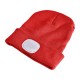 Mütze mit Stirnlampe 180 lm, wiederaufladbar, USB, Einheitsgröße, Baumwolle/PE, rot