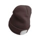 Mütze mit Stirnlampe 180 lm, wiederaufladbar, USB, Einheitsgröße, Baumwolle/PE, braun
