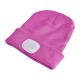 Mütze mit Stirnlampe 180 lm, wiederaufladbar, USB, Einheitsgröße, Baumwolle/PE, rosa