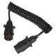 Spiralförmiges Verbindungskabel für Anhängerstecker TRAILER CABLE 3, 7-7polig, 3 m