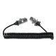 Spiralkabel 7-polig Typ S TRAILER CABLE 12, Metallstecker, 24V, 3,5 m