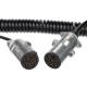 Spiralkabel 7-polig Typ N TRAILER CABLE 13, Metallstecker, 24V, 3,5m