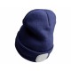 Mütze mit Stirnlampe 180 lm, wiederaufladbar, USB, Einheitsgröße, Baumwolle/PE, blau