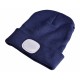 Mütze mit Stirnlampe 180 lm, wiederaufladbar, USB, Einheitsgröße, Baumwolle/PE, blau