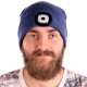 Mütze mit Stirnlampe 180 lm, wiederaufladbar, USB, Einheitsgröße, Baumwolle/PE, blau