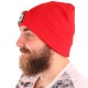 Mütze mit Stirnlampe 180 lm, wiederaufladbar, USB, Einheitsgröße, Baumwolle/PE, rot