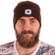 Mütze mit Stirnlampe 180 lm, wiederaufladbar, USB, Einheitsgröße, Baumwolle/PE, braun
