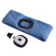 Stirnband mit Stirnlampe 180 lm, wiederaufladbar, USB, Einheitsgröße, Baumwolle/PE, blau