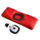Stirnband mit Stirnlampe 180 lm, wiederaufladbar, USB, Einheitsgröße, Baumwolle/PE, rot