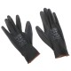 Arbeitshandschuhe aus Polyester, teilbeschichtet mit Polyurethan GLOVE PE-PU 9, schwarz, Größe 9