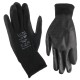 Arbeitshandschuhe aus Polyester, halbgetaucht in PU GLOVE PE-PU 10, schwarz, Gr. 10\
