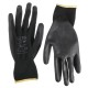 Arbeitshandschuhe aus Polyester, halbgetaucht in PU GLOVE PE-PU 11, schwarz, Gr. 11\