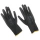 Arbeitshandschuhe aus Polyester, halbgetaucht in Polyurethan GLOVE PE-PU 11, schwarz, Größe 11