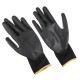 Arbeitshandschuhe aus Polyester, halbgetaucht in Polyurethan GLOVE PE-PU 11, schwarz, Größe 11