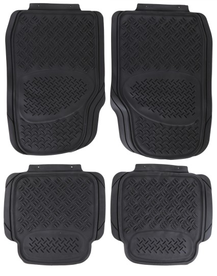 Universelle Gummiautofußmatten CAR MAT UNI SET 3, Komplettset, 4 Stück