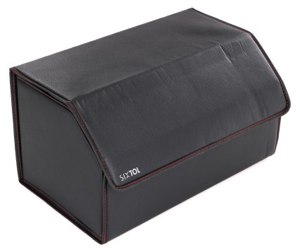 Kofferraum-Organizer CAR COMPACT LEATHER L, 2 Fächer, faltbar, mit Deckel