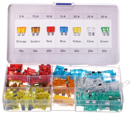 Kfz-Flachsicherungen-Set, Mechaniker-Sicherungssatz 1, 5–30 A, 120 Stück