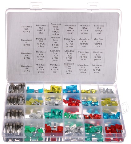 Satz Flach- und Glassicherungen für Kraftfahrzeuge MECHANIC FUSE SET 215