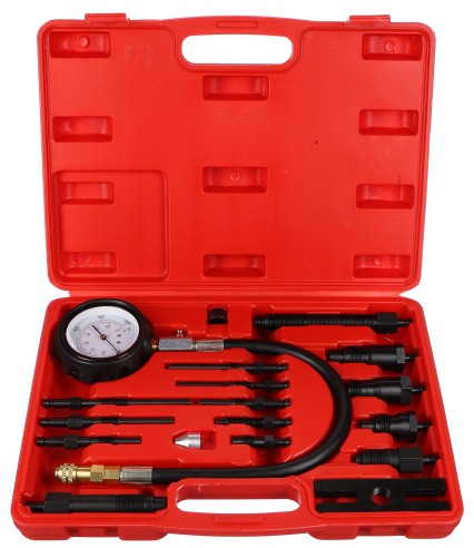 Satz zur Kompressionsprüfung von Dieselmotoren MECHANIC ENGINE TESTER 19, 0-70 bar, 19-tlg.