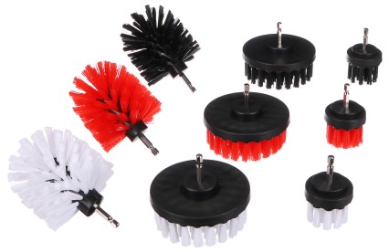 Set Bohrmaschinenbürsten zur Auto-Reinigung CAR DETAILING DRILL BRUSH 9, 9 St.